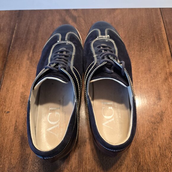 AGL Attilio Guisti Leombruni D 902003 blue lace-up shoe Size 41 Made in Italy - Picture 3 of 8